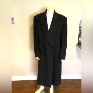 Vintage Brooks Brothers Men's Long Wool Overcoat Dark Grey size XL